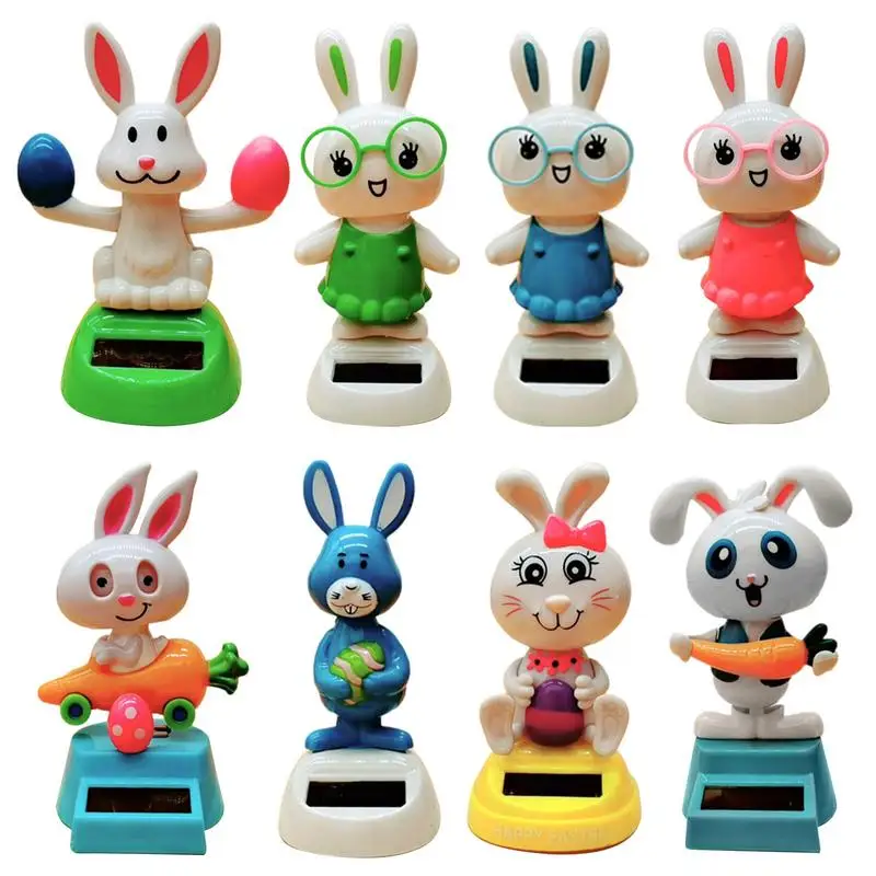 

1pc Car Ornament Solar Ornament Bobblehead Doll Cute Bunny Shape Ornament Gift Creative Interior Car Supplies Car Ornament