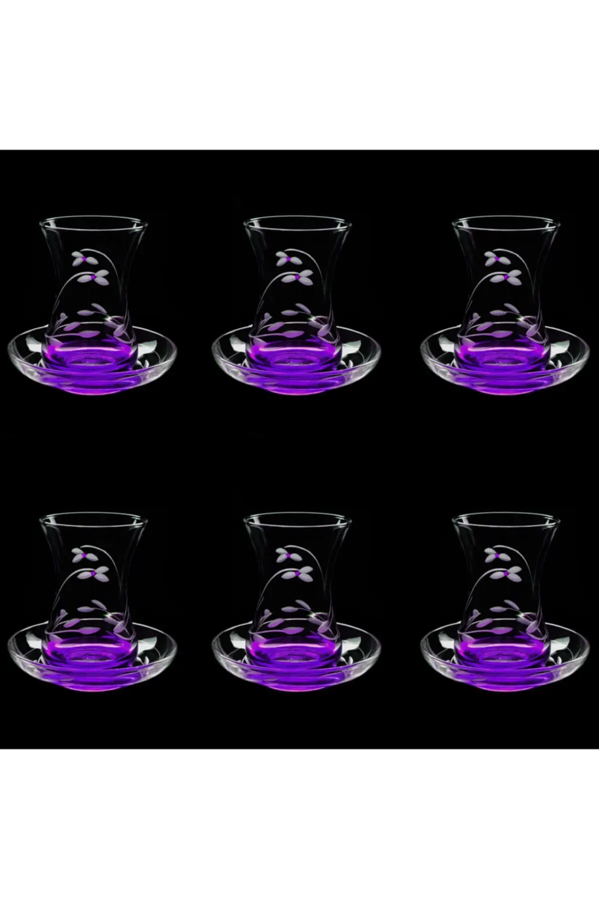 

Uras Slim Waisted Snowdrop (Purple) Decor 12 Piece 6 Personality Tea Team English Tea Cup Glass Cup