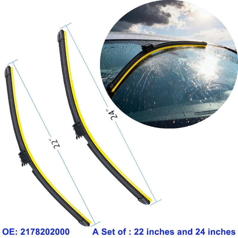 

Window Wiper Blade 2178202000 fits Mercedes-Benz S560 S550 S63 S65 AMG S-Class A217 C217 Land Rover L538 VW Phaeton A2178202000