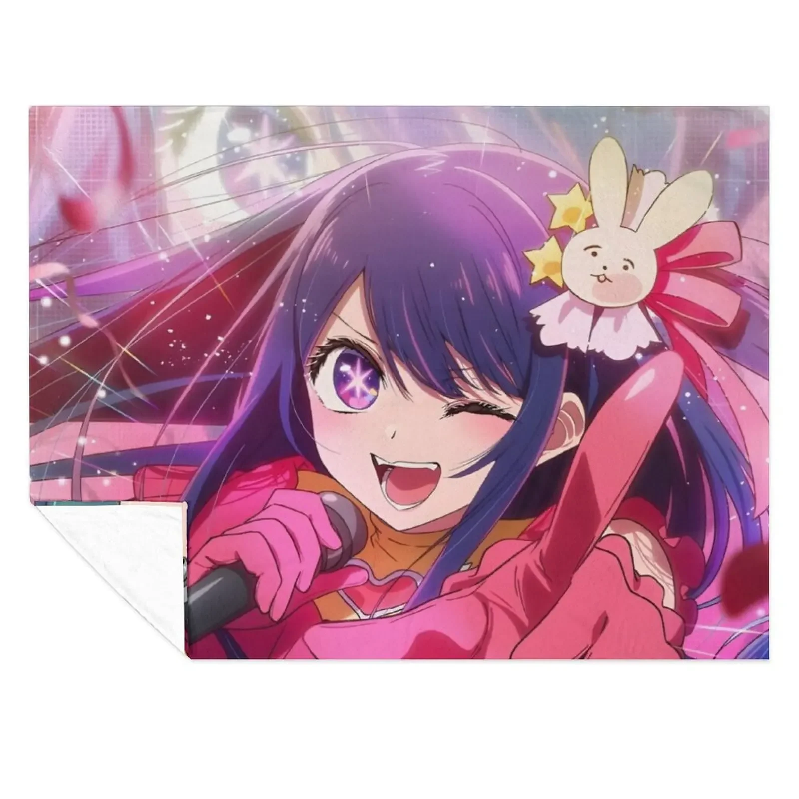

Oshi no Ko - Hoshino Ai Singing Throw Blanket Shaggy for winter Plush funny gift Blankets