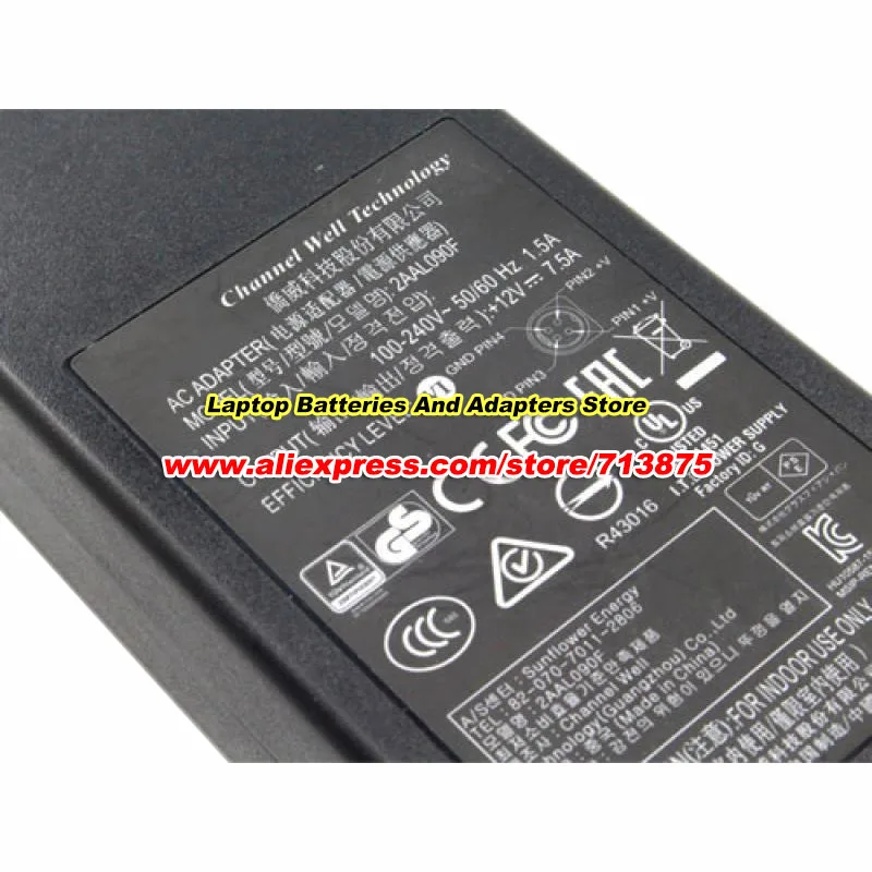 Imagem -05 - Adaptador ca Genuíno para Synology 2aal090f Cam090121 12v 7.5a 90w para Ds416 Ds415play Ds218 Ds718 Ds418 Ds411 Ds409 Ds420j Pinos