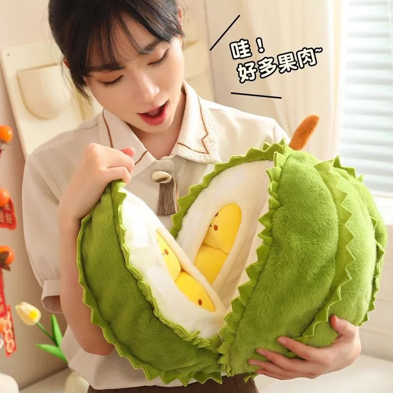

Gratitude Durian Plush Toy Detachable Tearable Stress-Relieving Pillow Doll Figurine Gift For Friends Soft Stuffed Animal
