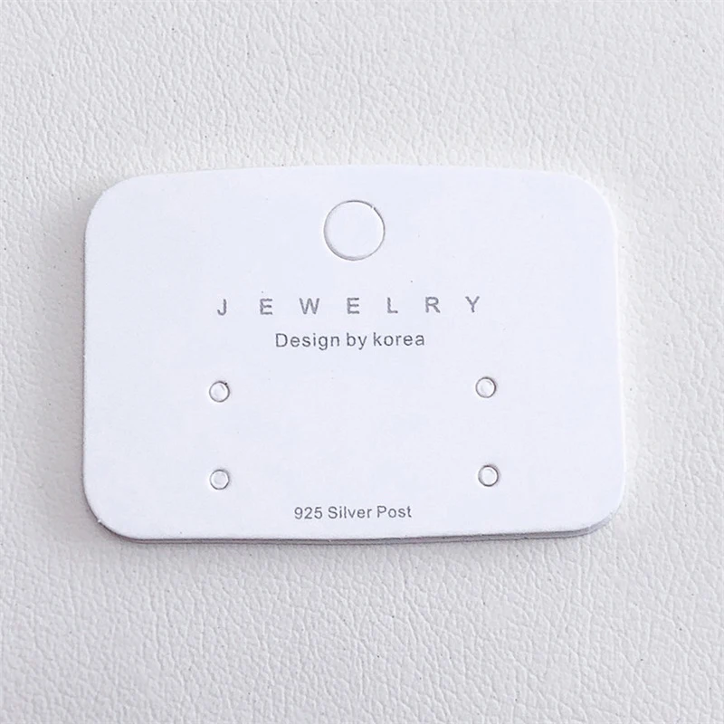 50Pcs Minimalist White Cardboard Paper Packing Card Earrings Packing Display Card DIY Stud Earrings Retail Price Tag Label