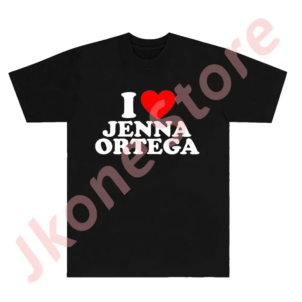 I Love Jenna Ortega Tee New Logo T-Shirts Merch Cosplay Women Men Fashion Casual Short Sleeve Streetwear Top