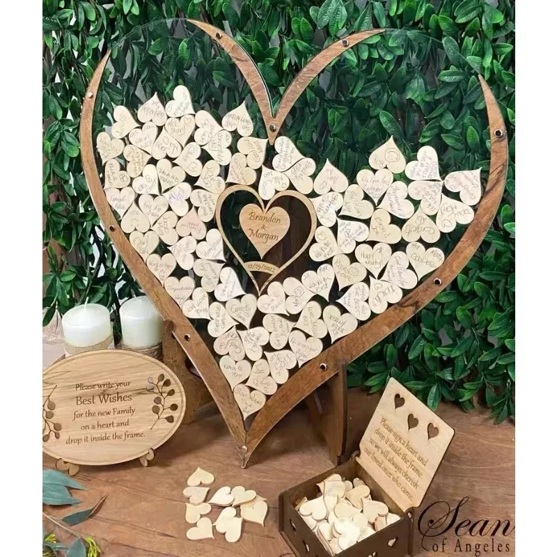 Wedding Guest Book Alternative  Decor 3D Engraved Transparent book  Drop Box Welcome Card  Decorations