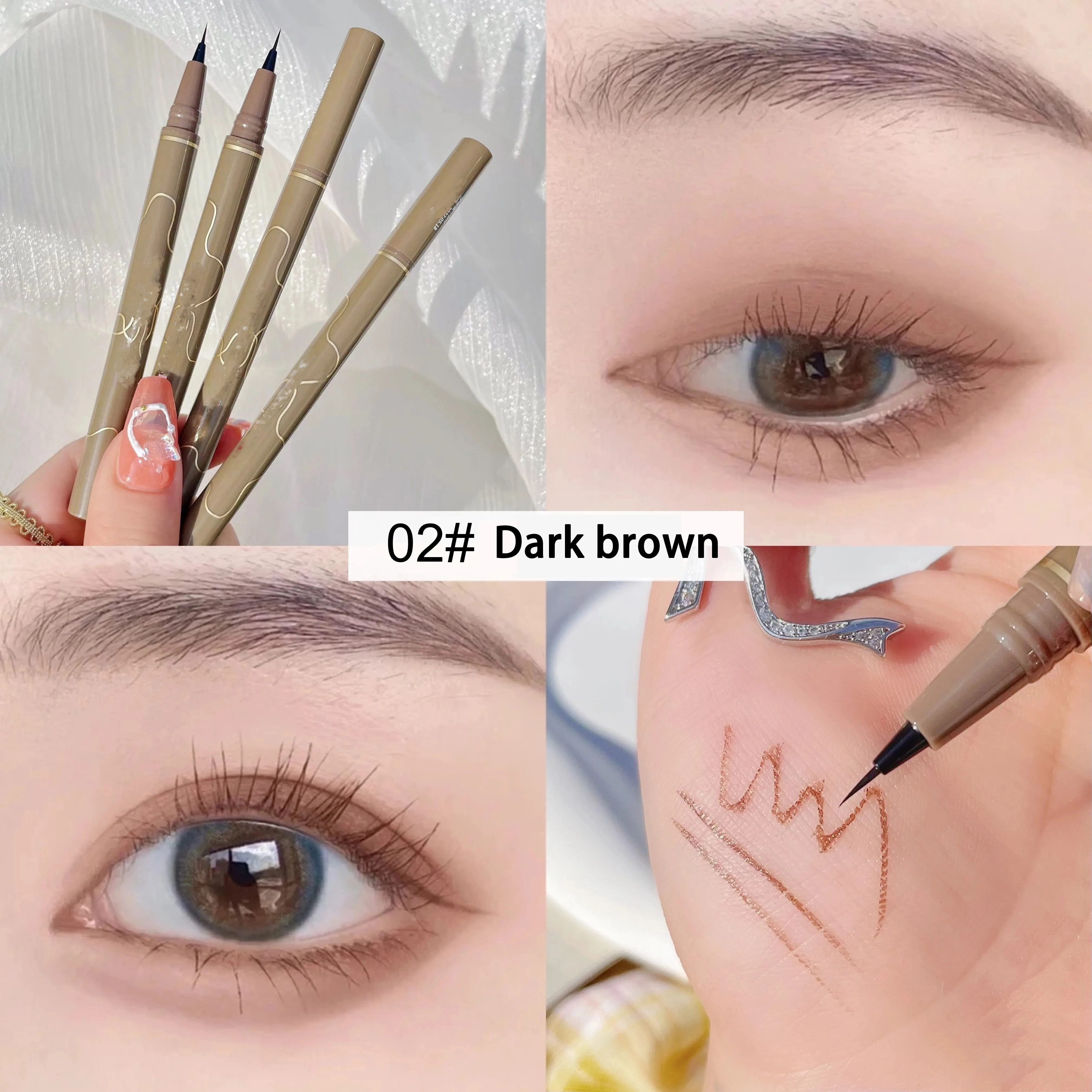 滑らかな非常に細かいアイライナーペン長時間作用速乾性防水アイライナーペン初心者に適した女の子のホリデーギフト