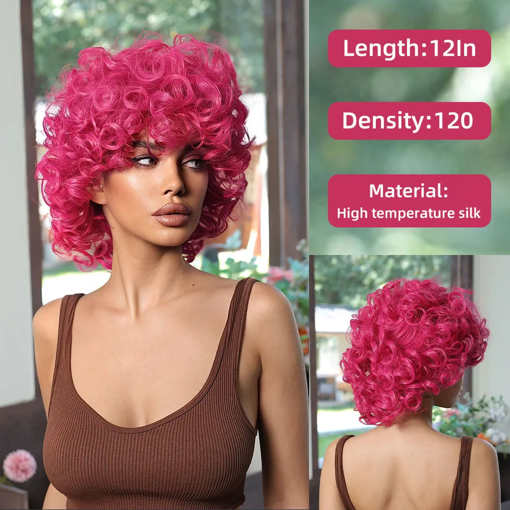 

Roman Curly Wigs Women Short Hurly Hair Fluffy Small Curls Explosion Head Chemical Fiber Full Head Wigs Halloween Cosplay Wigs