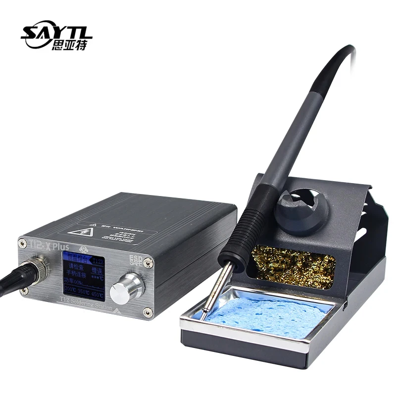 OSS T12-X محطة لحام الإلكترونية لحام الحديد LED شاشة ديجيتال بغا محطة إعادة العمل مع أطراف لحام مدببة أدوات لحام