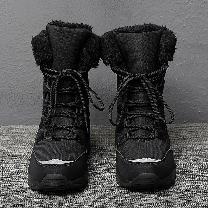 YISHEN Women Boots High Quality Keep Warm Mid-Calf Snow Boots Women Lace-up Cushioning Winter Women\'s Boots Chaussures Femme