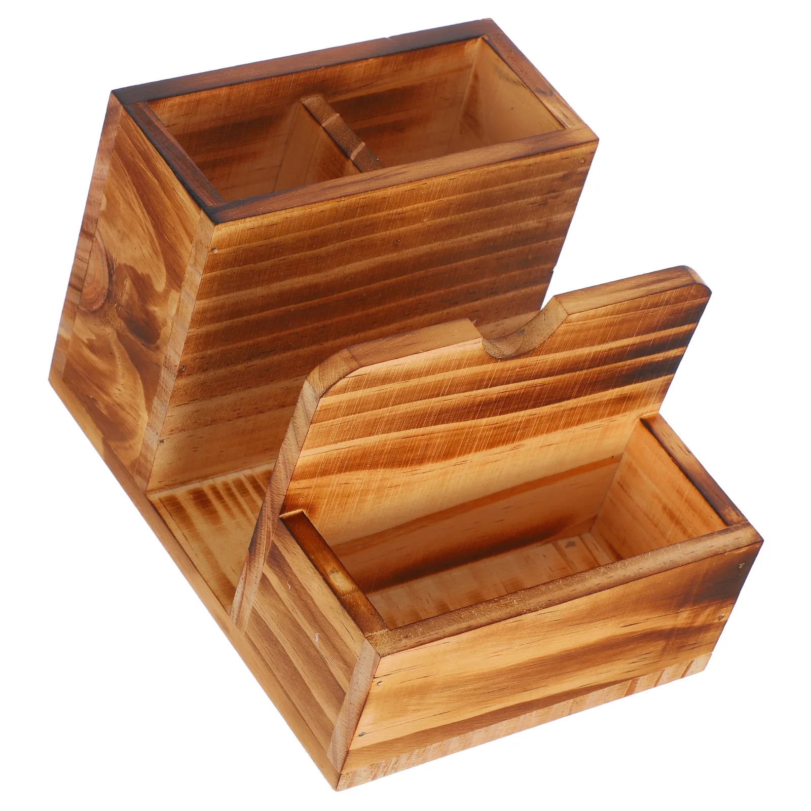 

Wooden Cutlery Storage Box Large Capacity Utensil Organizer Spice Bottle Stand Napkin Holder Kitchen Rack Container
