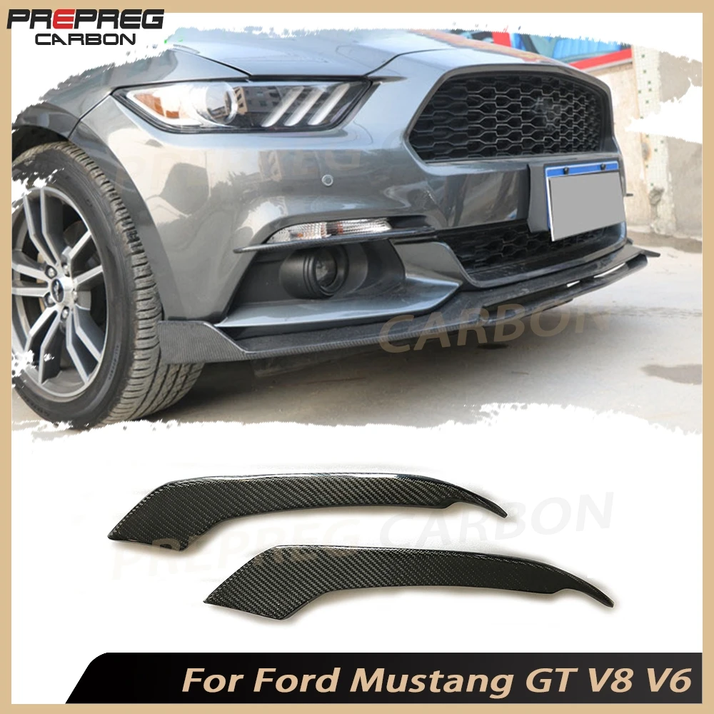

Carbon Fiber Front Bumper Headlight Air Vent Trims For Ford Mustang GT V8 V6 GT350R Coupe 2015 2016 2017 Parts
