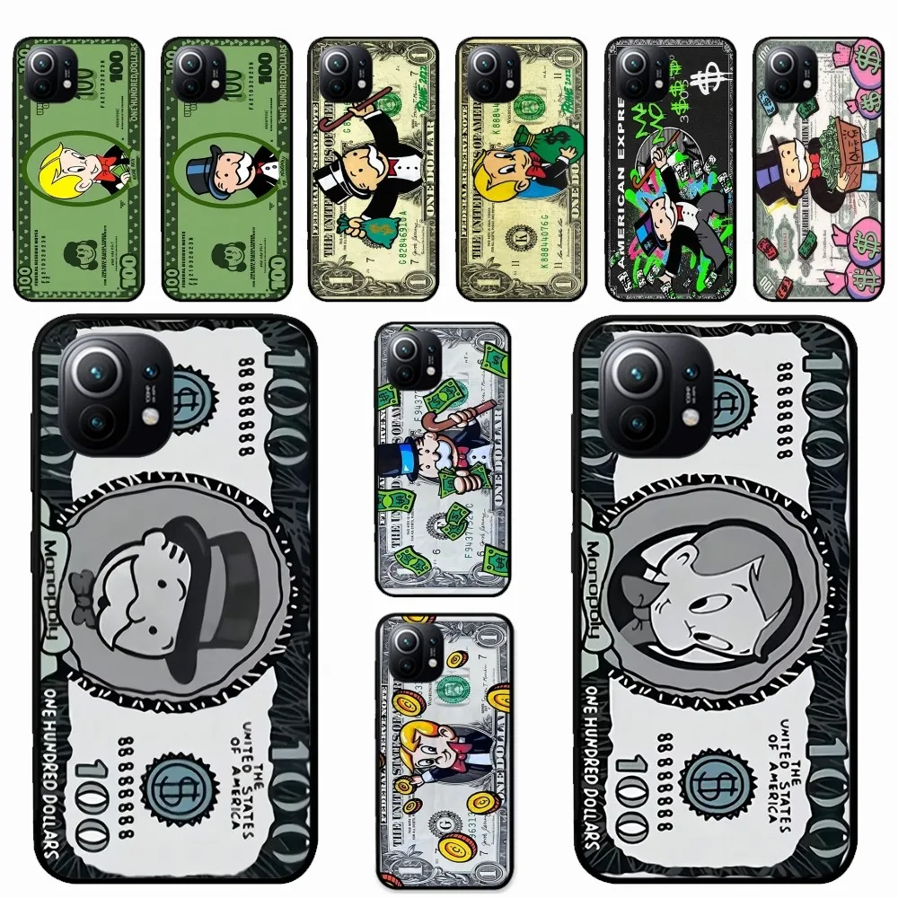 Cartoon Luxury D-Dollar M-MonopolyS Phone Case For Xiaomi Mi 5X 8 9 10 11 12 lite pro 10T PocoX3pro PocoM3 Note 10 pro lite