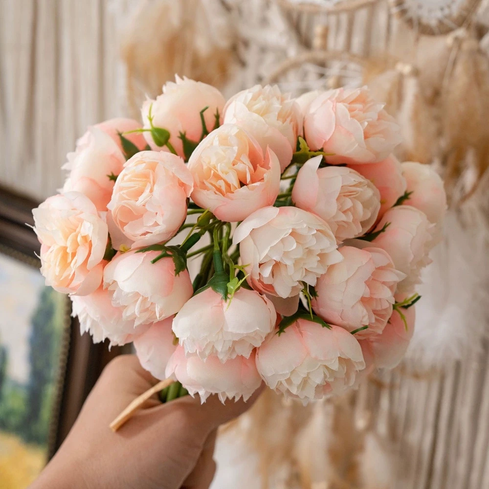 

10Pcs Faux Peony Bouquets 27 Heads Peonies Artificial Flowers for Home Decor Indoor Fake Bouquet Faux Floral Arrangements