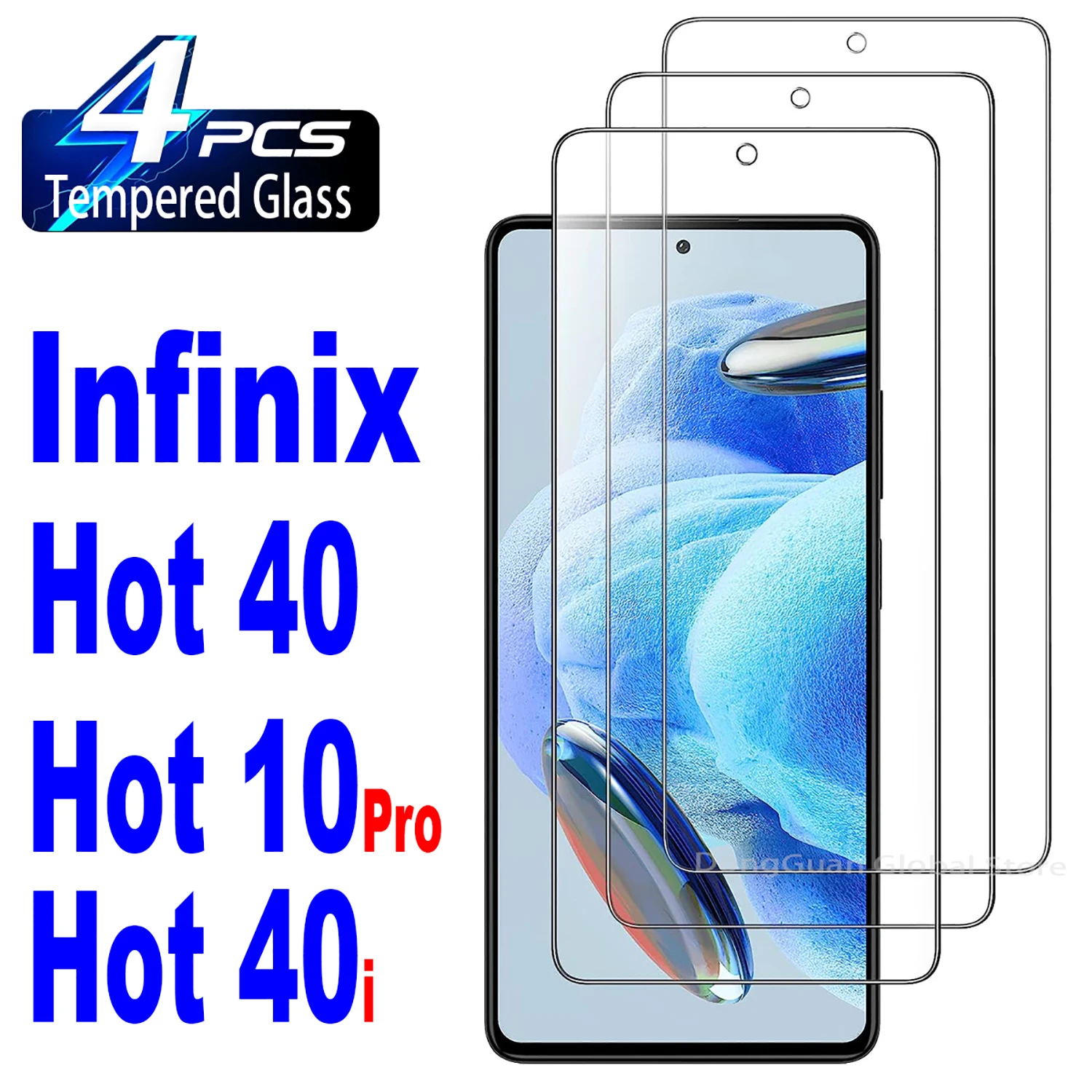 2/4Pcs Tempered Glass For Infinix Hot 40 40Pro 40i Screen Protector Glass Film