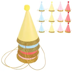 12 Pcs Mini Birthday Hats for Stuffed Animals Kid Gifts Party Cone Cap Conical Commemorate