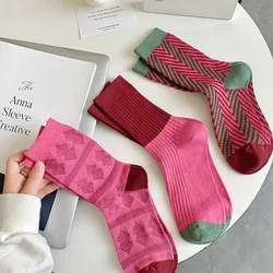 New Mid-Calf Women Cotton Socks FAutumn Winter Ins Japanese series Style Fashion Socks Lady Girls Student Sweet Retro Long Socks