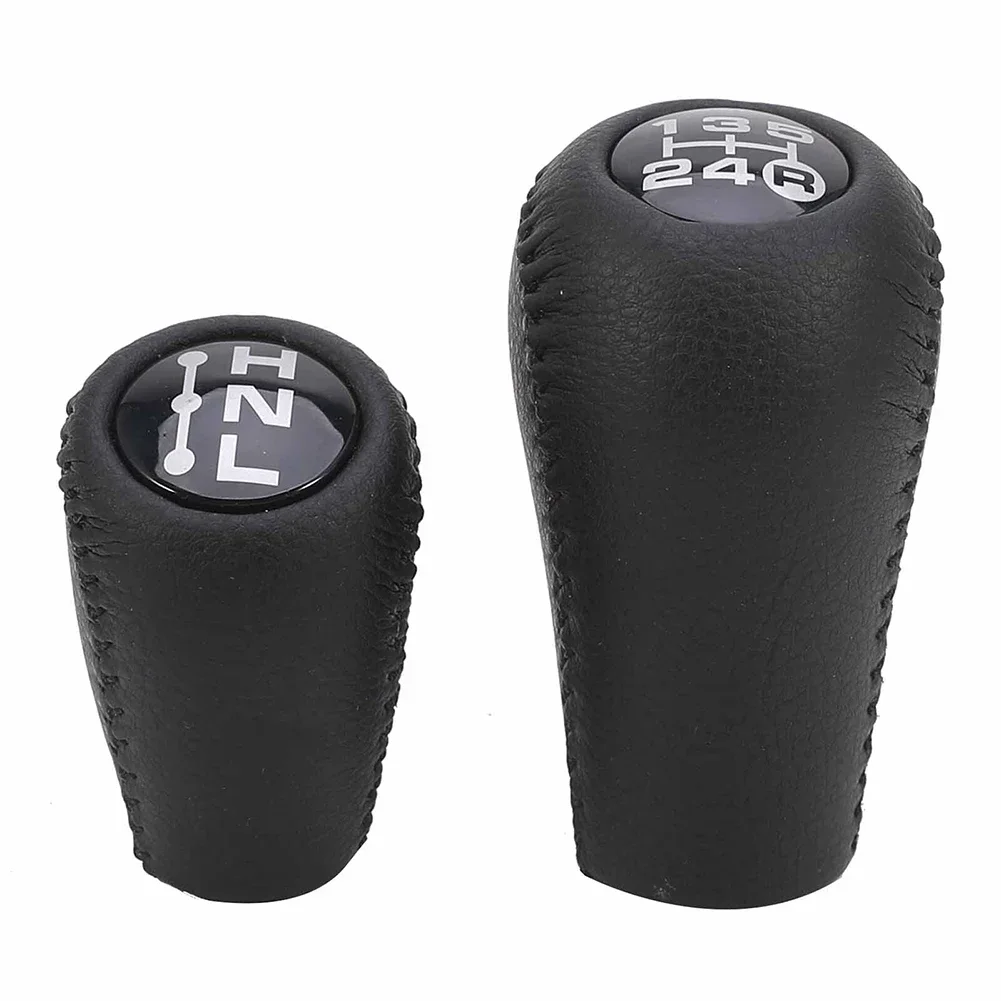 2Set Black Manual Leather Gear Knob For 4Runner For Hilux For Land Cruiser 5 Speed Transmission Gear Knob Car Accessories