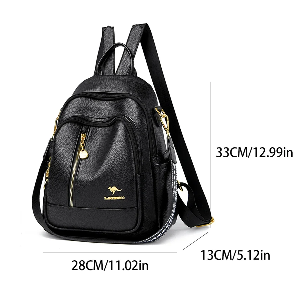 Women\'s Quality Soft Leather Backpacks Travel School Bag Rucksack Fashion Designer Back Pack Women Large Capacity Sac A Dos