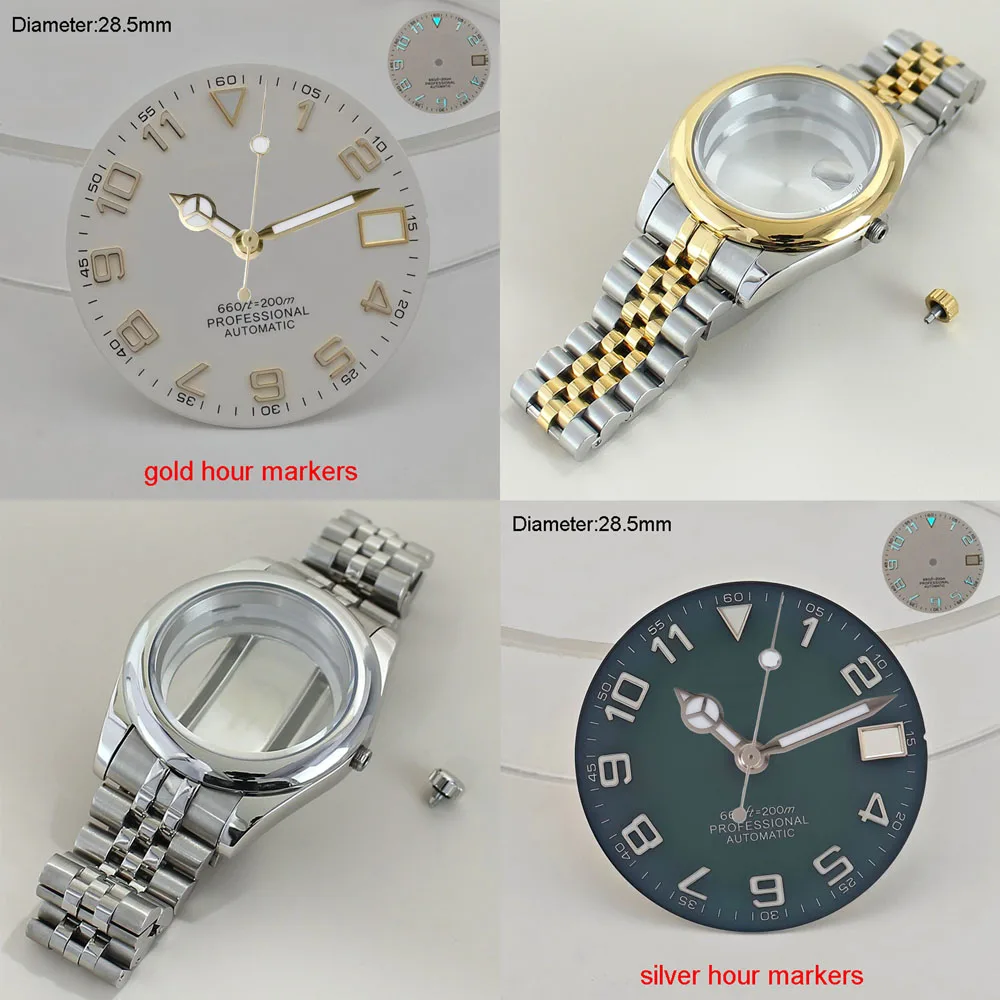 28.5mm NH35 S Logo Dial Yellow White Digital Hour Markers Dial For NH35 Movement Fit 39mm Case 178248-83168 Modification Parts