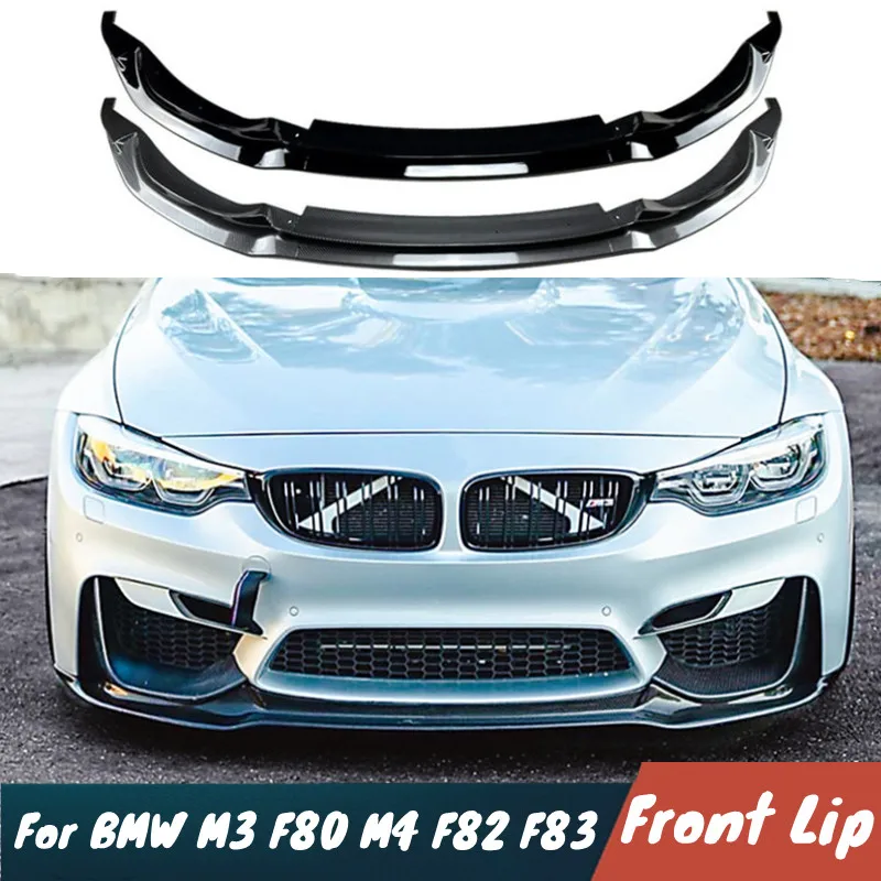 

For BMW M3 F80 M4 F82 F83 2015-2020 3pcs/Set Car Front Bumper Lip Chin Spoiler Upgrade Exterior Bodykit Car Parts Accessories