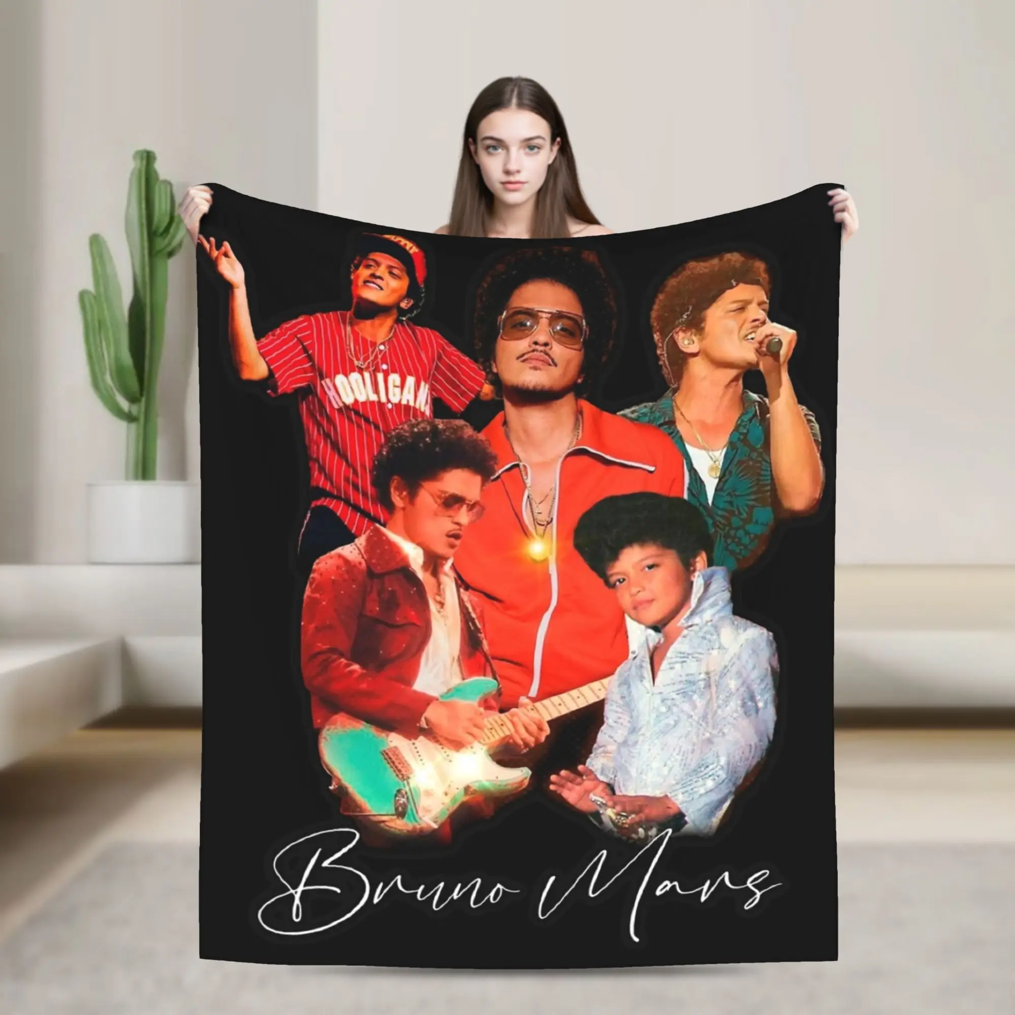 Bruno Mars Romantic Tour 2026 Blanket Multi-size Soft Fuzzy Plush  Throw Blankets for Sofa Couch and Bed