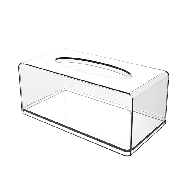 New Clear Acrylic Tissue Box Holder Tissue Dispenser Napkin Holder Car Home Office Desktop Tissue Storage Box Organizer image 3