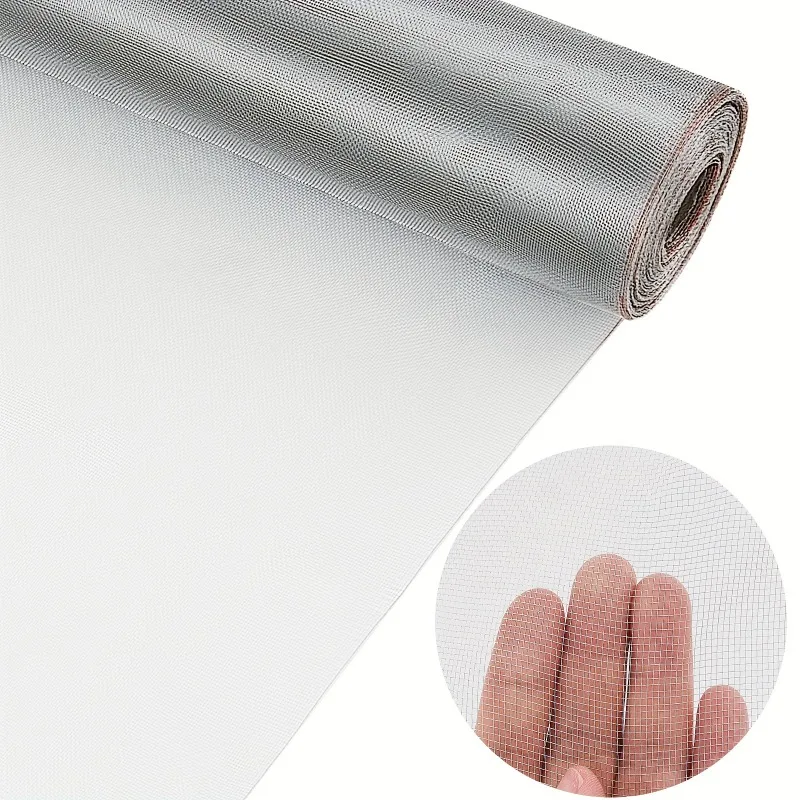 304 Stainless Steel Mesh Metal Mesh Screen Window Woven Mesh Roll Suitable for Porch, Balcony, Cabinet, Poultry Net Cage Fence