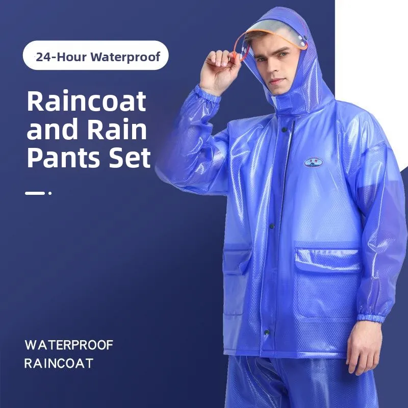 

HaiXiang Cycling Rain Suit Adult Outdoor Vehicle Raincoat Breathable Split Rainwear Pants for Heavy Rain Resistant