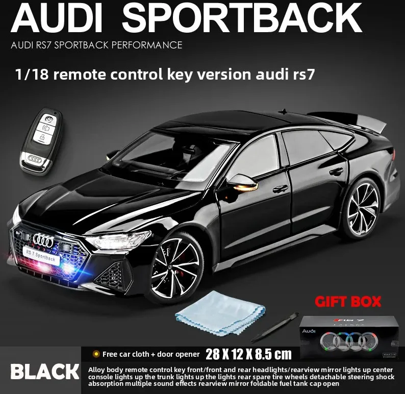 Simuliertes 1:18 AUDI RS7 Sportback Modellauto aus Legierung Kinderspielzeug Sammlerstück Miniatur-Fahrzeug Wohndekoration Geburtstagsgeschenk