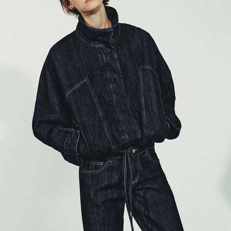 Nouveau automne femmes Jaet manteau décontracté Denim jean ensemble Long Sve loisirs Sle pour 25-35 ans femmes