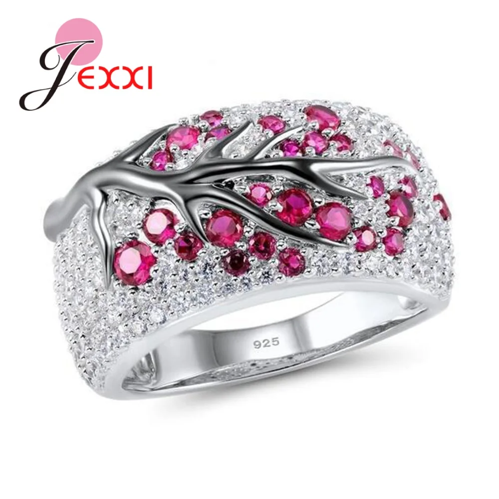 Big Promotion Plum Flower Chart Rings For Women High Quality 925 Sterling Silver Rings Super Nice Fashion Jewelry For Gift