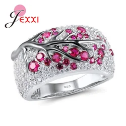 Anillos de carta de flores de ciruela de gran promoción para mujeres anillos de plata de ley 925 de alta calidad joyería de moda súper bonita para regalo