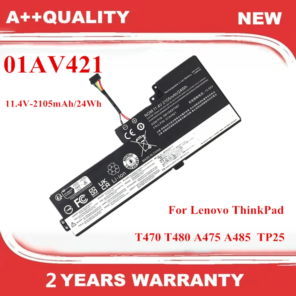 

Новый аккумулятор 01AV421 для Lenovo ThinkPad T470 T480 A475 A485 TP25 SB10K97578 01AV489 01AV419 01AV420 SB10K97577 11,4 В-24 Втч