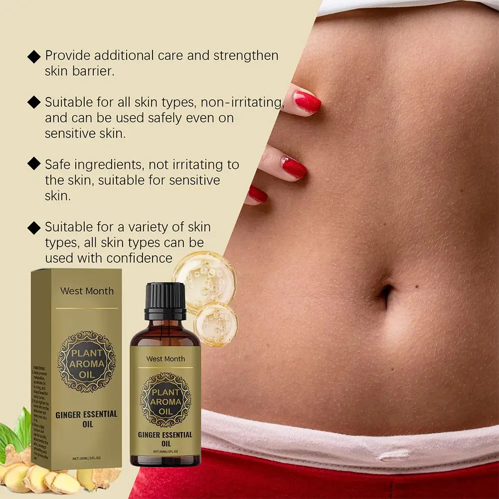 30ml Slimming Essential Oil Quick To Absorb Fat Burning Natural Extract Belly Drainage Ginger Relax Massager Liquid For Women