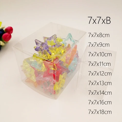 7x7xB 투명 크리스마스 선물 상자 플라스틱 저장 상자, 투명 선물 상자 포장 사탕 결혼식 포장 저장 상자, 100 개 