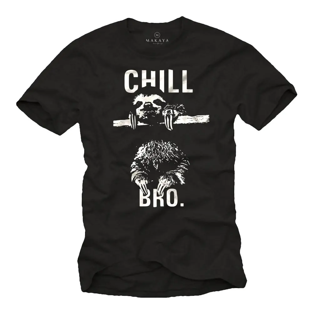 

Makaya Cool Swag T-Shirt with Sloth Chill Bro Men's T Shirt Women Fashion Shirt Cute Tops