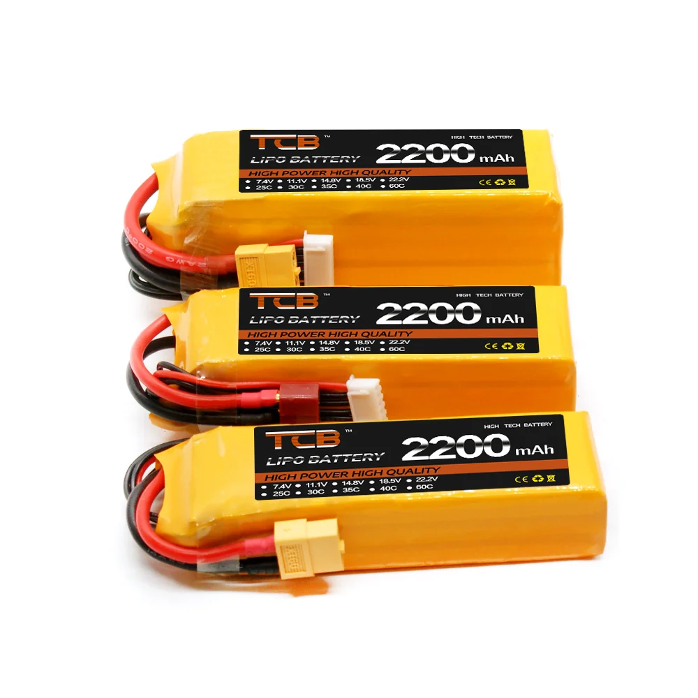 New TCB RC Drone LiPo Battery 6S 22.2V 2200mAh 60C With XT60 Plug For RC Airplane Helicopter Quadrotor Car Aircraft Batteries