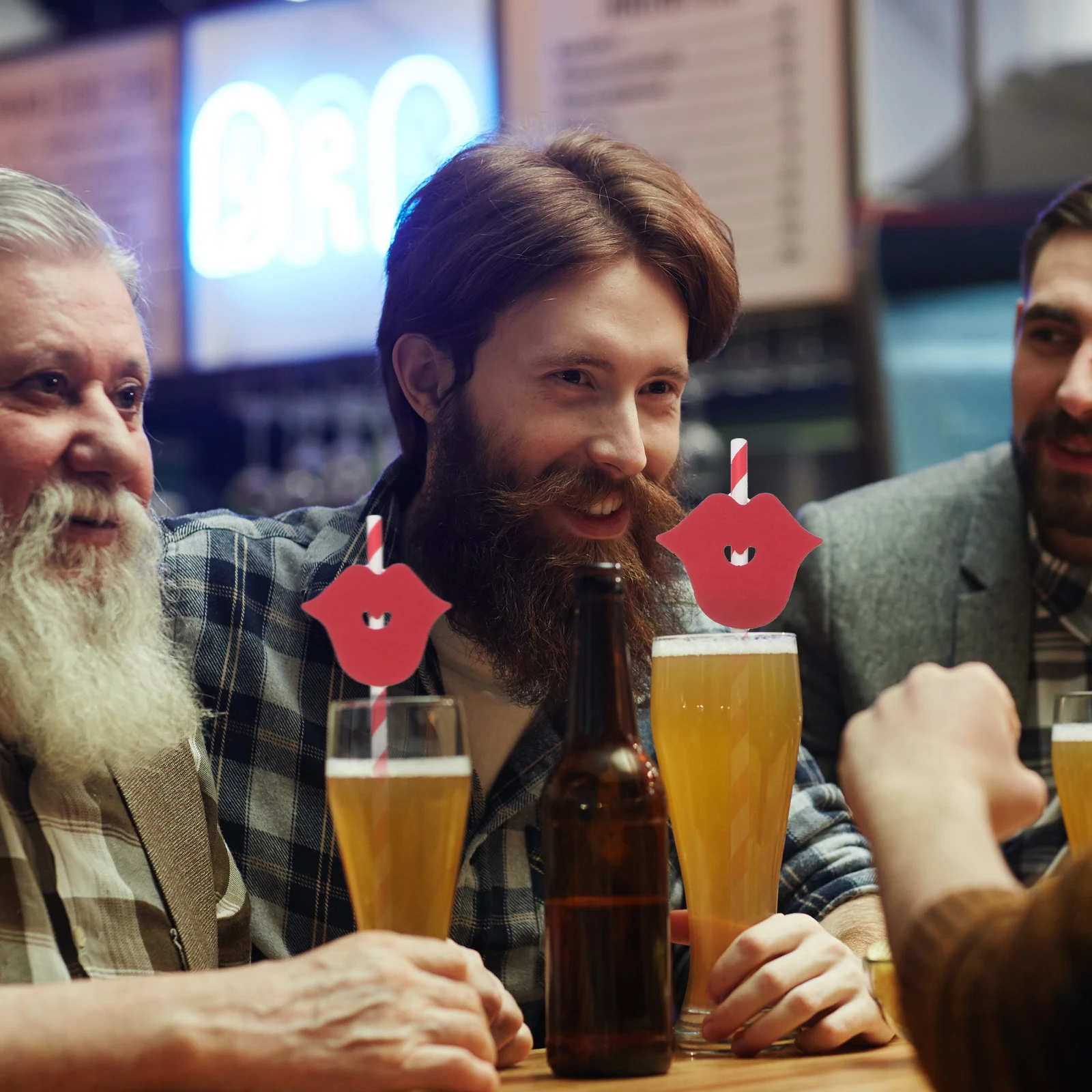 

20Pcs Red Lip Paper Straws Decorative Party Festival Prop Bar Ktv Drinking Tableware Red Lip Straw Decorative Drinkware