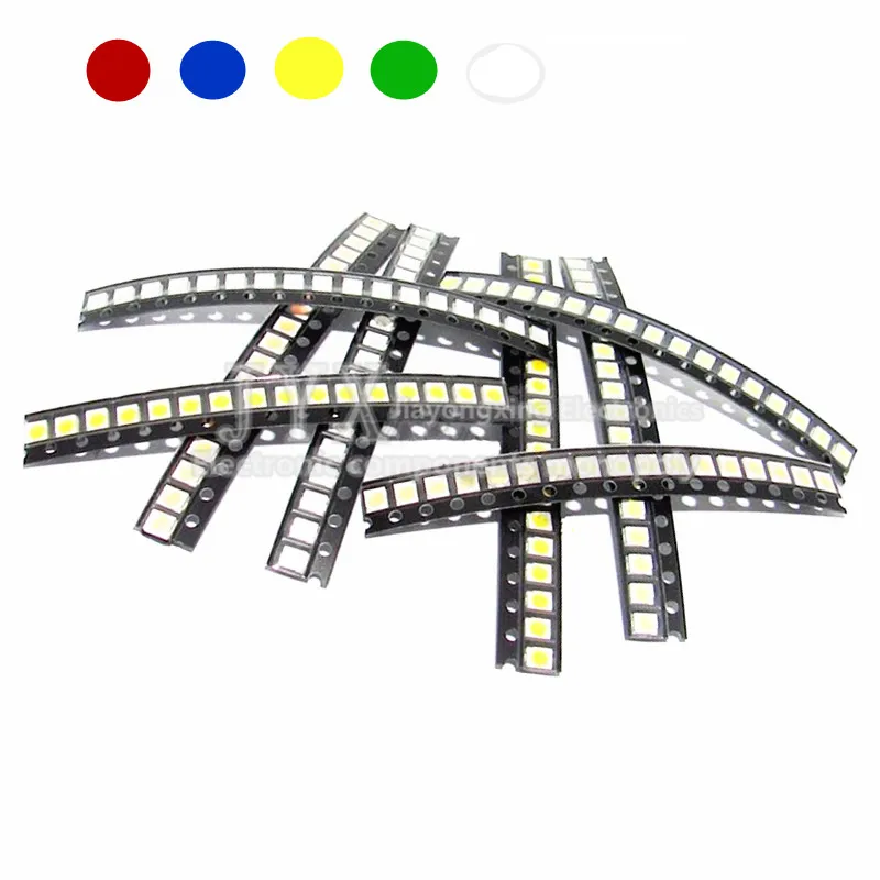 5Values * 20pcs=100PCS  Bright 3528 1210 SMD LED Kit Red/Green/Blue/Yellow/White  Each LED Diode 3.5*2.8*1.9mm