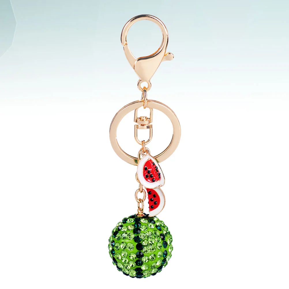 Fruit Gift Keychains Watermelon Key Holder Alloy Pendant Rhinestone Key Rings Craft Ornaments for Car Key Bag Hangi