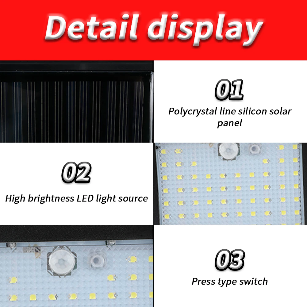 Solar Wall Light Outdoor Solar Lights 200 Lumens Waterproof Outdoor Sunlight Lamp Modern Wall Decor For Garden Patio Fence