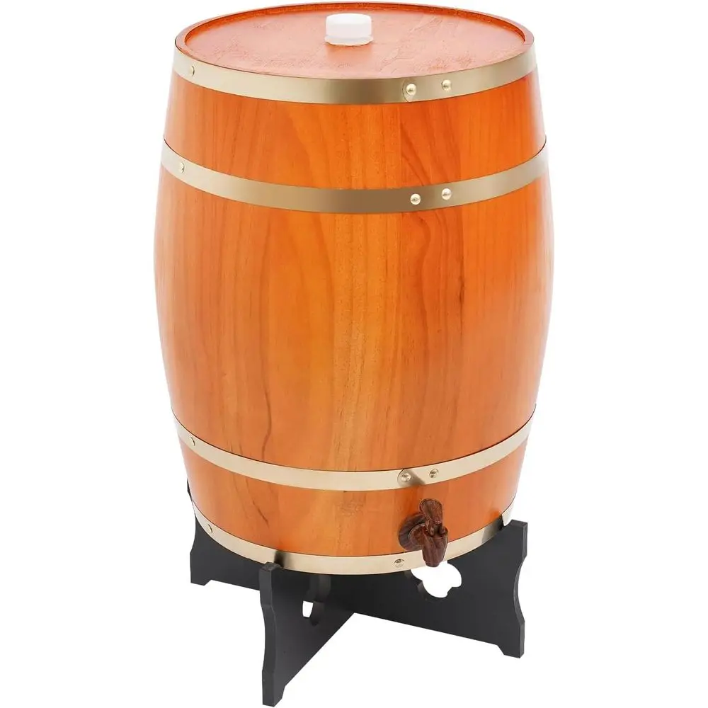 30L Vintage Wood Timber Wine Barrel Dispenser for Brandy Tequila Whiskey Rum Port (Upright 30L E) view 3