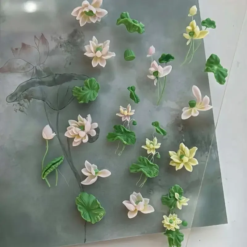 سلسلة الزهور ثلاثية الأبعاد منحني مسمار الفن العفن DIY عالية شفافة قوالب الأظافر زنبق الوادي زهرة اللوتس تصميم مسمار ديكور فني