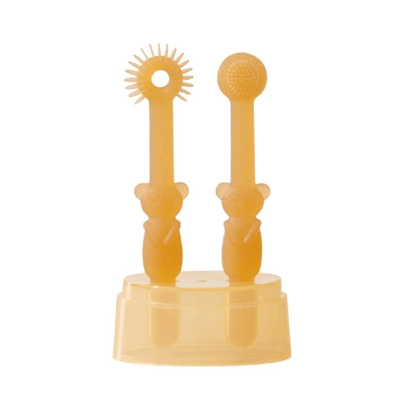 

J15U Щетка для чистки языка для новорожденных, пищевой силиконовый набор зубных щеток для детей от 0 до 18 месяцев, массажер для