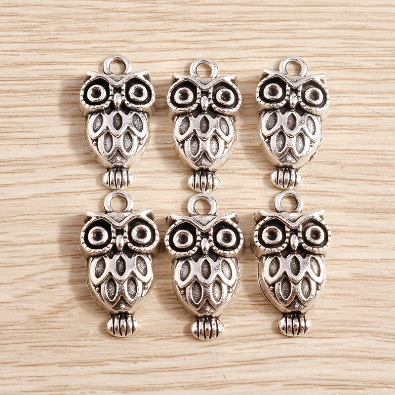 10pcs 13x23mm Cartoon Animal Charms Alloy Owl Charms Pendants for Jewelry Making Earrings Necklaces Bracelet DIY Crafts Supplies