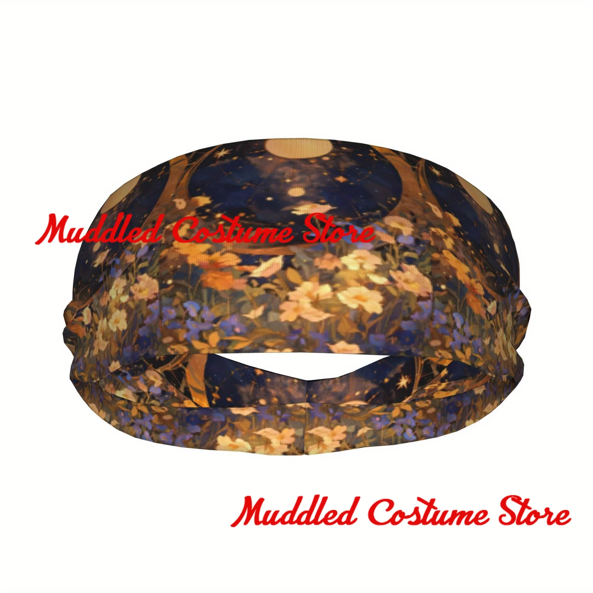 

Floral & Starry Night Sky Headband Sports Yoga Fitness Stretch Sweatband Hair Band Elasticity Headband