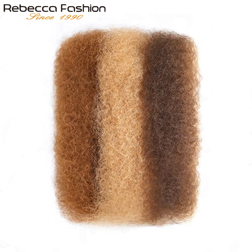 Rambut Manusia QVR Afro Kinky Bulk Tiga Warna P4/30/27 Untuk Kepang Dreadlock 50g Per Pack Rambut Manusia Remy Virgin