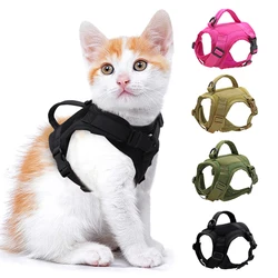 Nylon Cat Harness Vest Military Tactical Cats Harness With Handle Adjustable for Cats Small Dogs Pet Training Walking Chihuahua