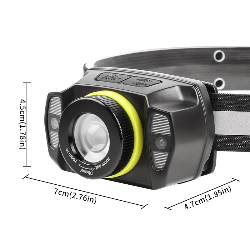 Sensing Long-Lasting Battery Headlamp for Outdoor Hiking, Fishing, Night Fishing, and Tidepooling