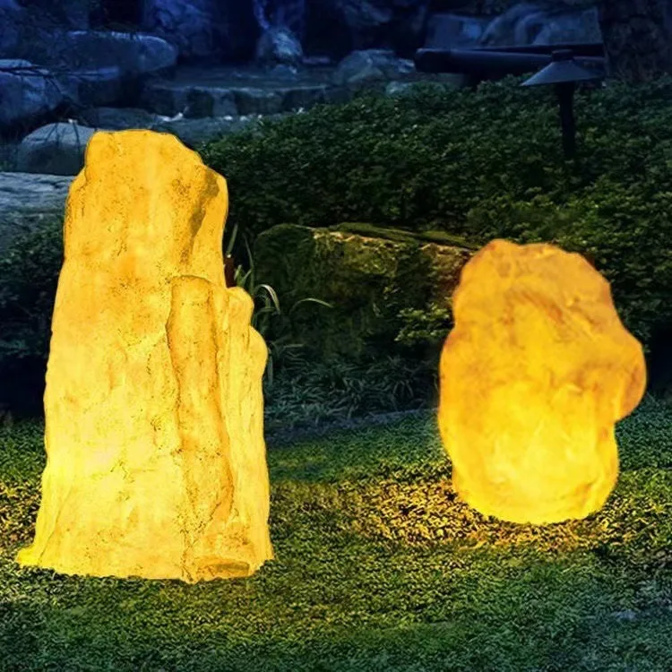 Outdoor lawn lights, landscape lights, park lights, resin natural mountain-imitation artificia